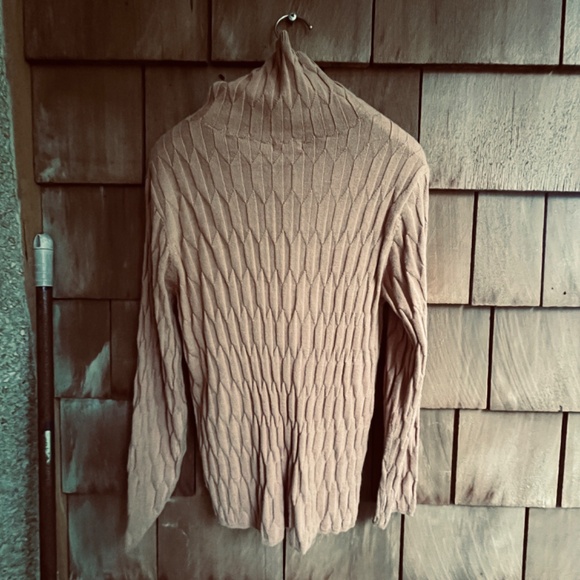 Spanner Sweater with a One-Piece Stand Cable Knit Light Brown Pullover Size S - Picture 7 of 8